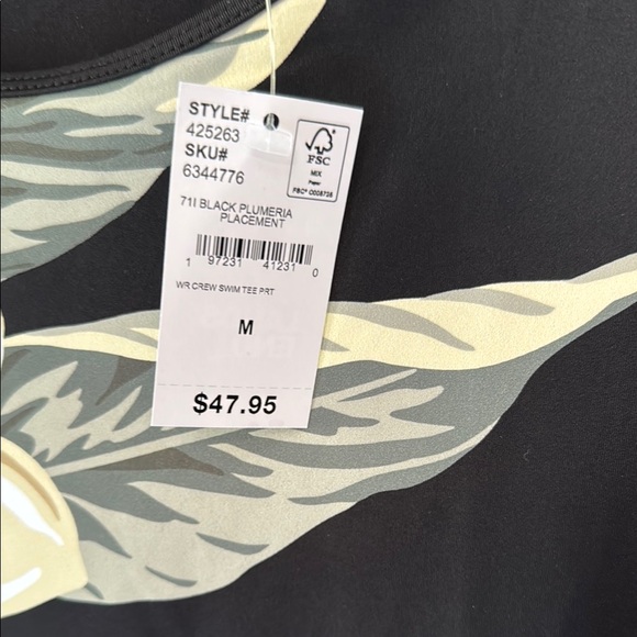 NEW LANDS’ END Black Floral Women's Long Sleeves Top - Picture 5 of 8